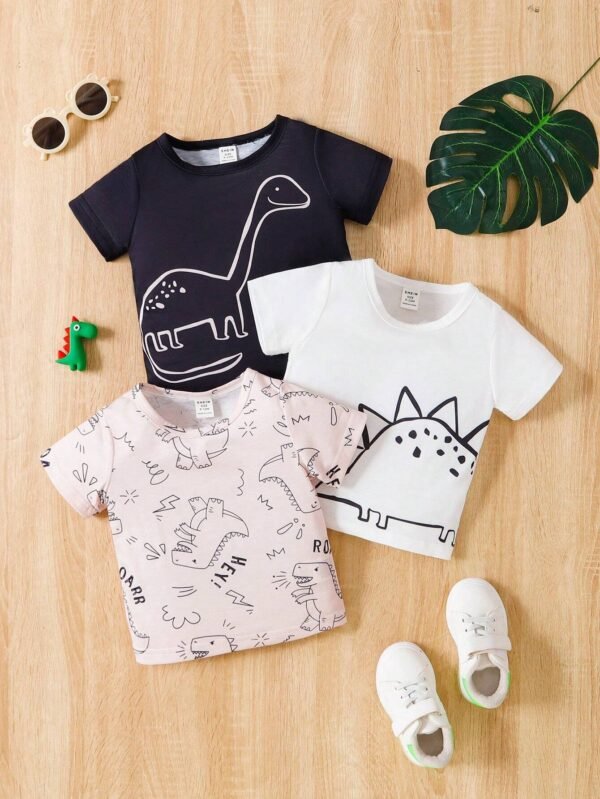 Camisetas para bebé niño con mangas cortas, para primavera y verano