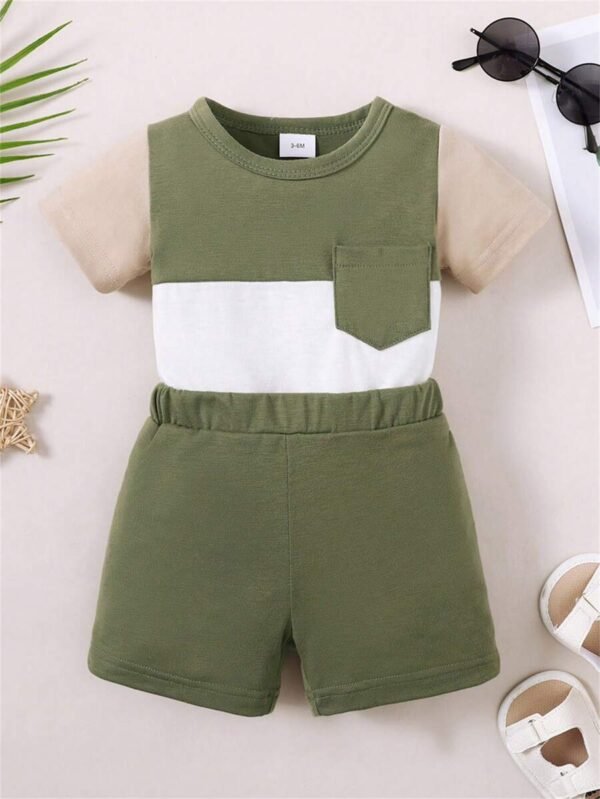 Conjunto de body y pantalones cortos para bebé niño de verano - Imagen 3