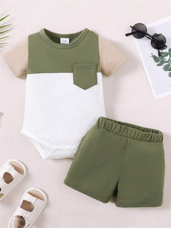 Conjunto de body y pantalones cortos para bebé niño de verano