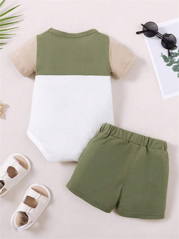 Conjunto de body y pantalones cortos para bebé niño de verano - Imagen 2