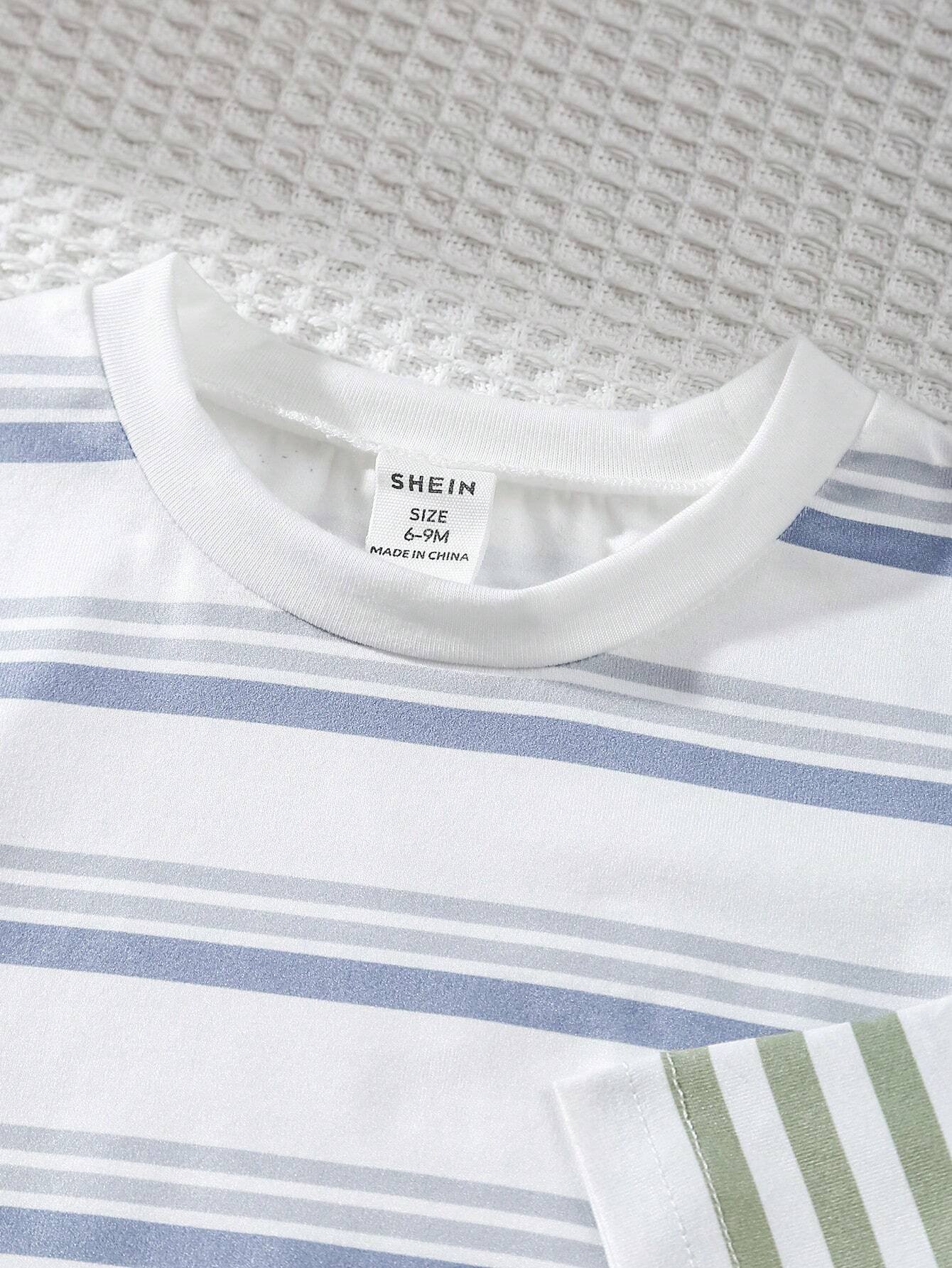 Camiseta casual de verano para bebé niño con cuello redondo y mangas cortas - Imagen 2