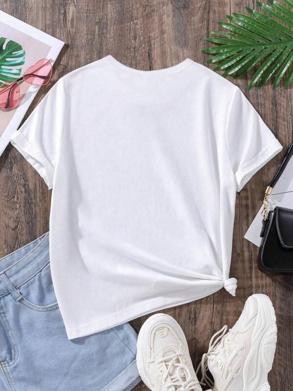 Camiseta para chica adolescente con lindo estampado de gato y bebidas - Imagen 3