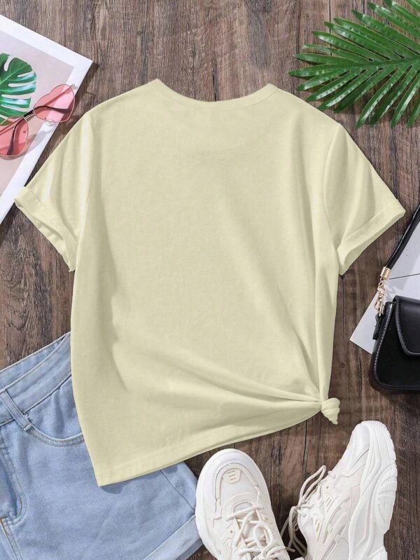 Camiseta para chica adolescente con lindo estampado de gato y bebida - Imagen 3