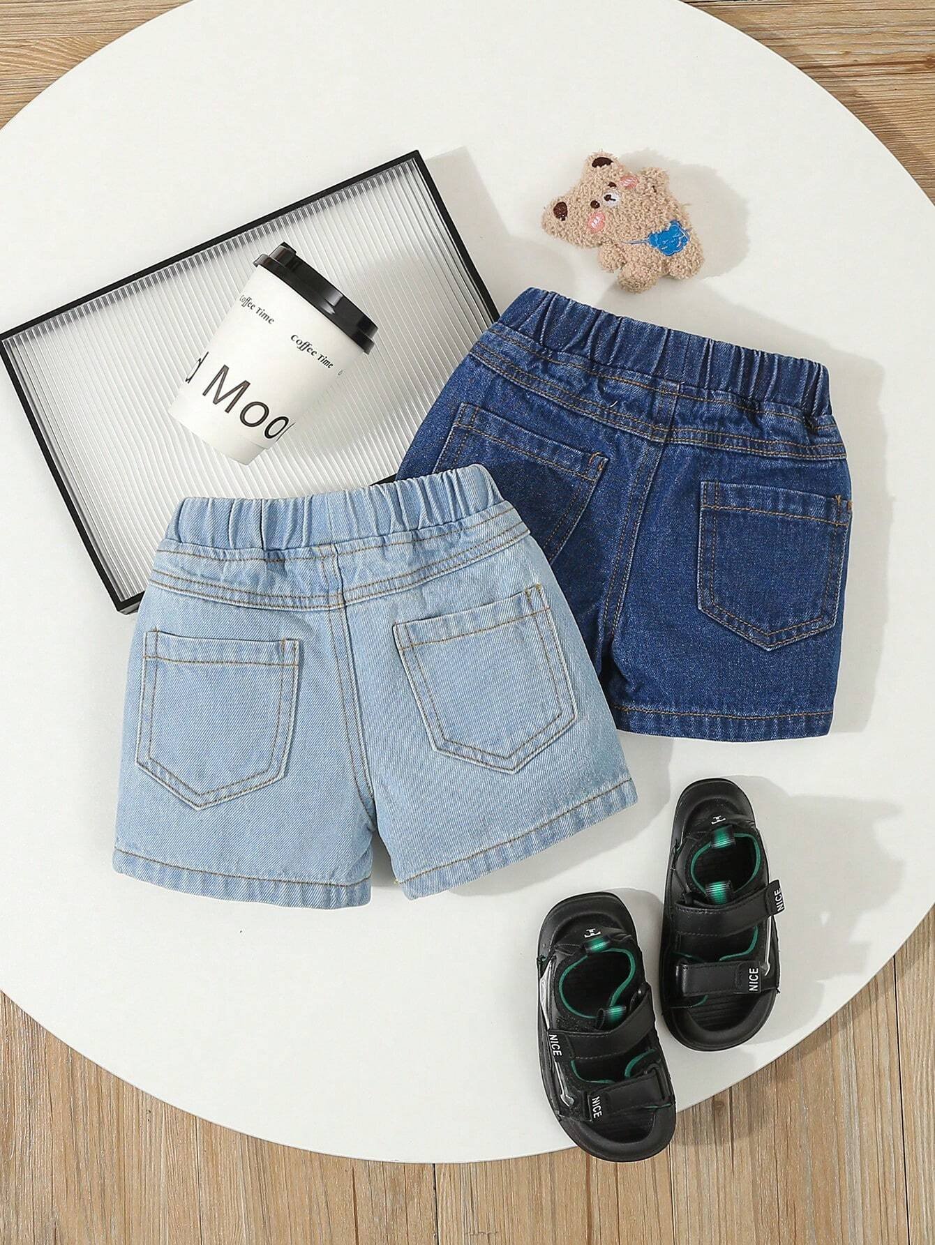 Pantalones cortos de mezclilla casuales simples y cómodos - Imagen 3