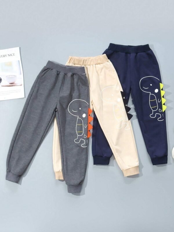 Pantalones largos informales con estampado de dinosaurio