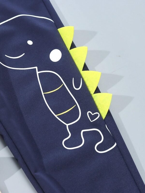 Pantalones largos informales con estampado de dinosaurio - Imagen 3