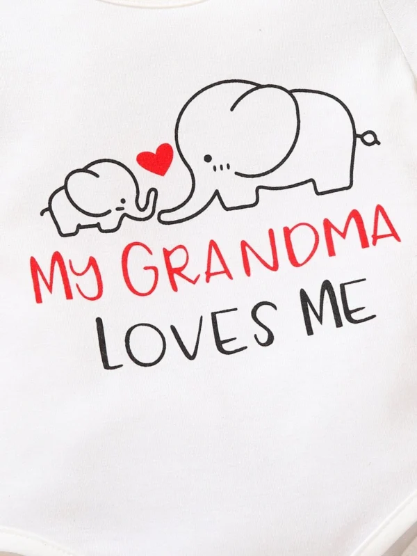 Body De Bebé Para Niñas Con Lema Y Estampado De Elefante - Imagen 3