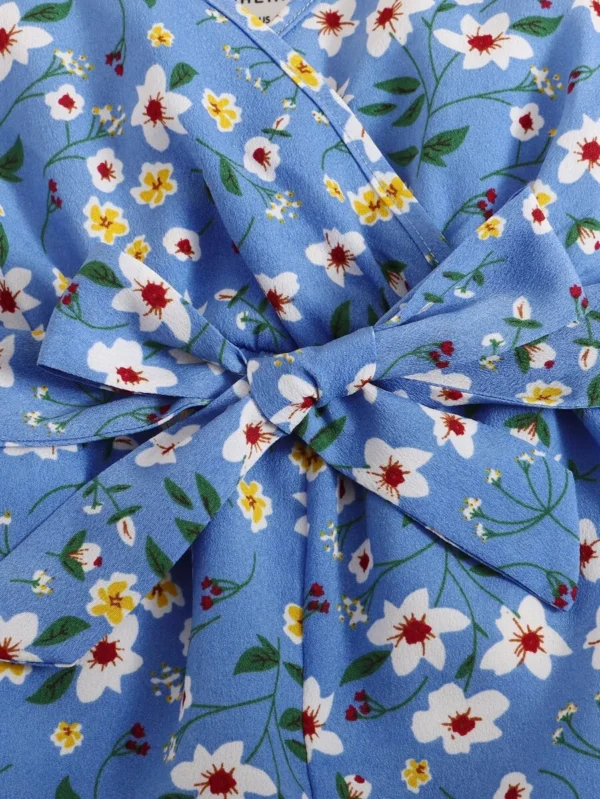 Ropa De Tirantes Y Enterizos Con Cinturón Para Bebés Niña Con Estampado Floral - Imagen 3