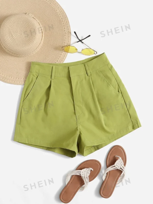 Shorts de talle alto con fruncido