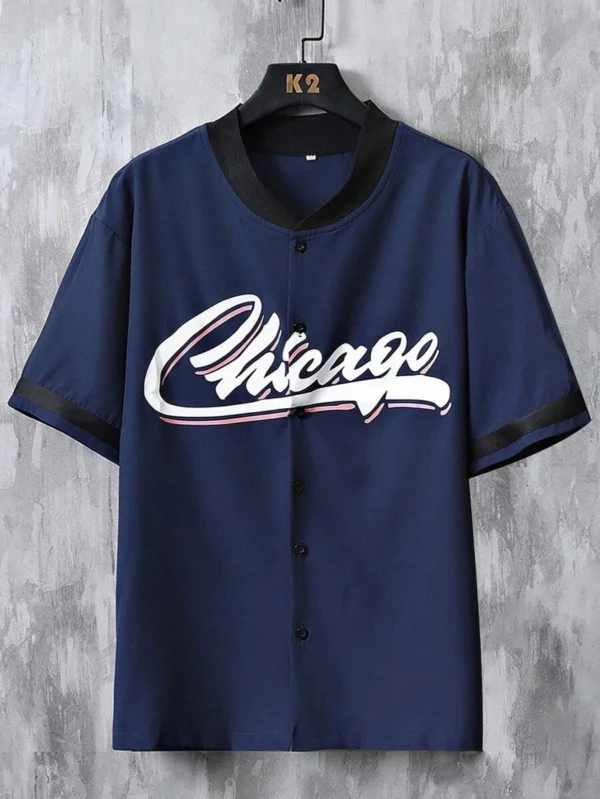 Camisa De Béisbol Para Hombre Con Cuello