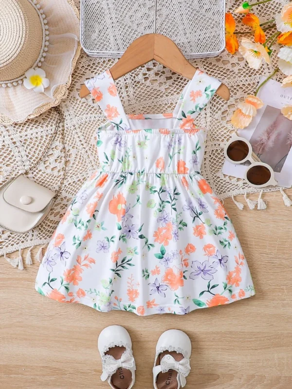 Vestido De Tirantes Para Niña Con Estampado Floral - Imagen 2