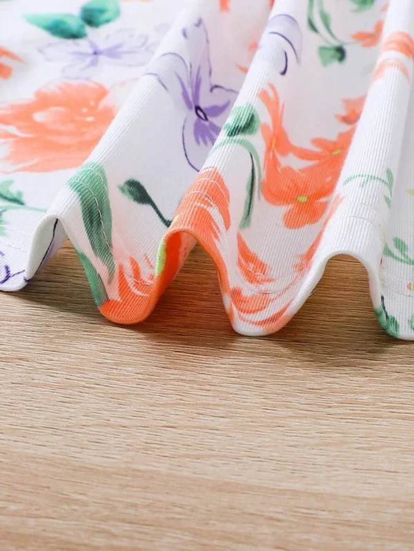 Vestido De Tirantes Para Niña Con Estampado Floral - Imagen 3