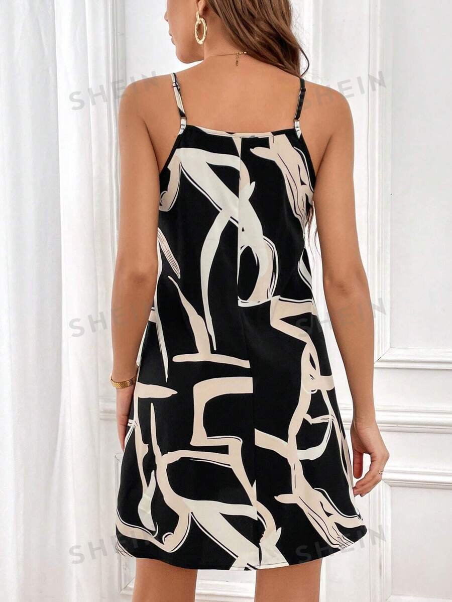 Vestido de tirantes con estampado de dibujo - Imagen 2