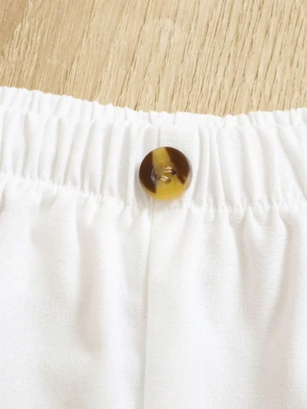 Bebé niño Shorts con cinta en contraste bajo de doblez - Imagen 3