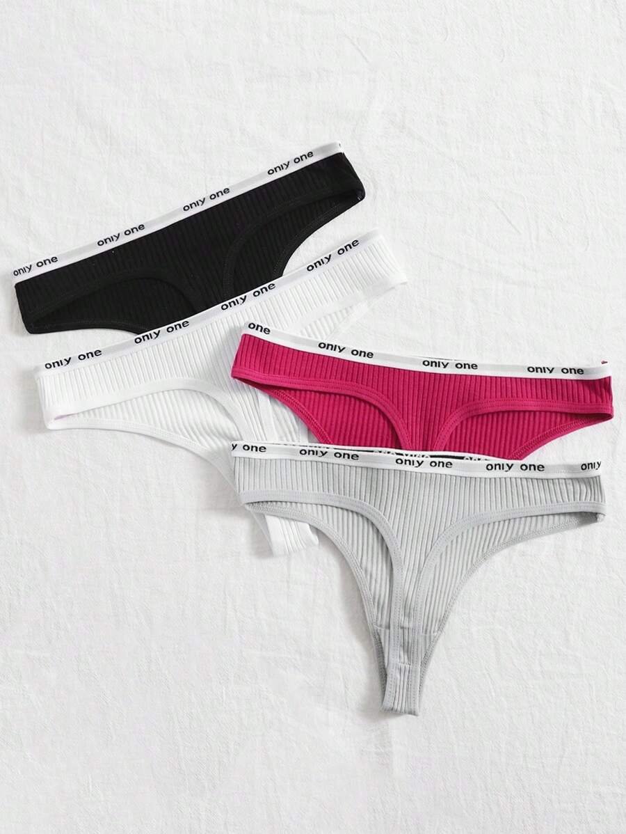 4 piezas Set bragas con cinta con letra - Imagen 2