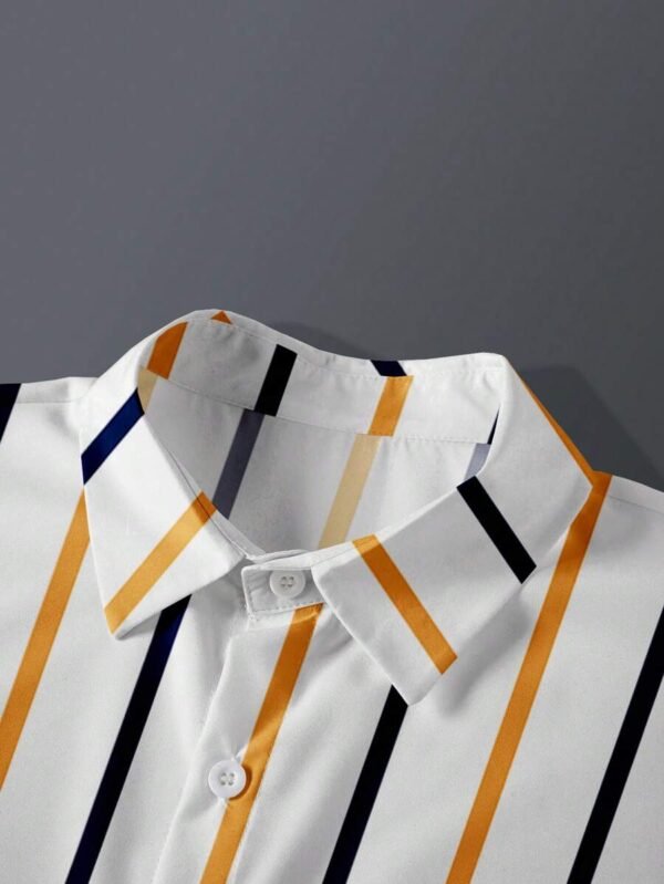 Hombres Camisa con estampado de rayas - Imagen 3
