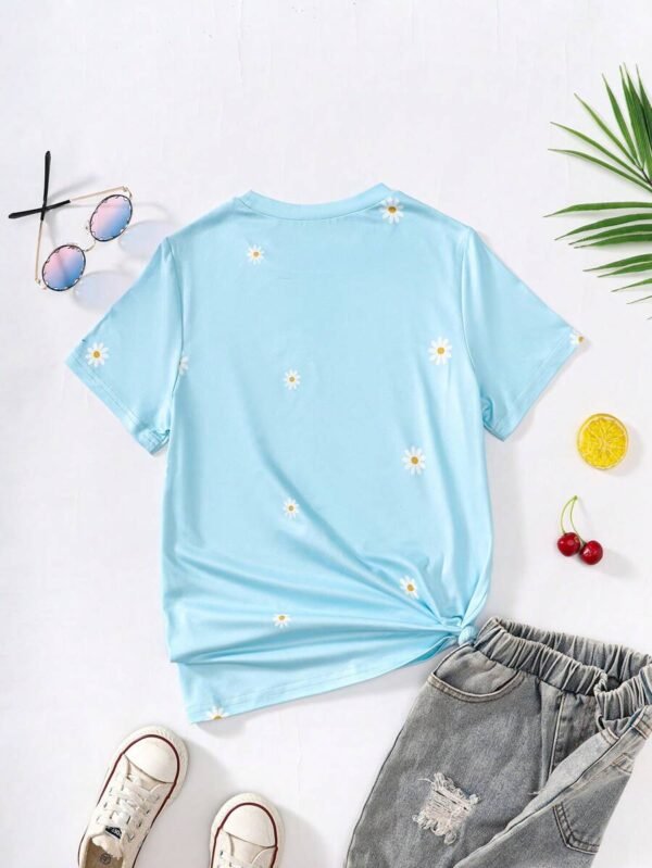 Camiseta con estampado floral de margarita - Imagen 2