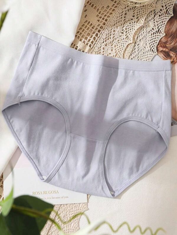 Piezas/pack Ropa Interior Femenina De Color Sólido Transpirable Y Amigable Con La Piel - Imagen 3