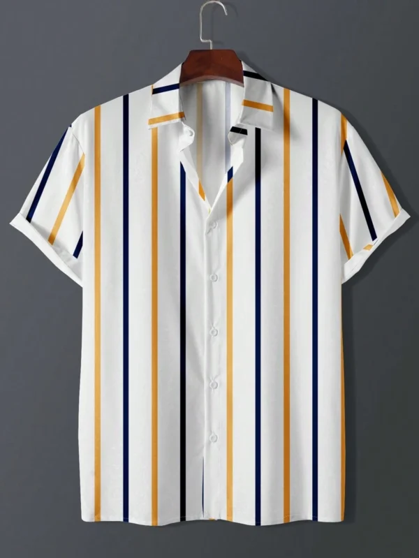 Hombres Camisa con estampado de rayas