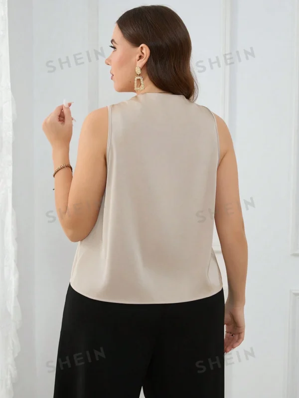 Blusa de tirantes con pliegues y con Cuello en V - Imagen 3