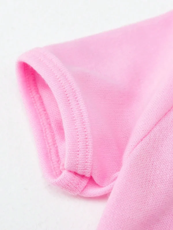 Body de manga corta para bebé niña con estampado de tortuga linda y letrero de eslogan - Imagen 3