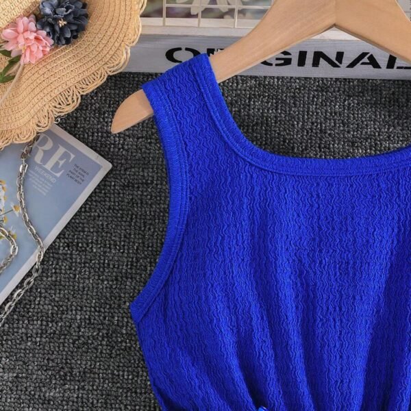 Vestido sin mangas para niña preadolescente con diseño floral y estilo elegante - Imagen 3