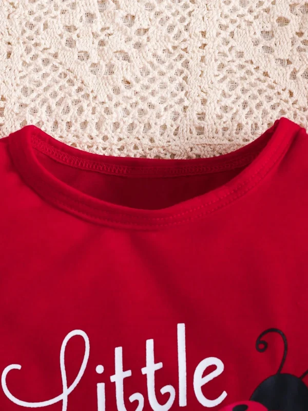 Conjunto de 2 piezas de moda para niñas bebés con top y pantalones cortos - Imagen 2