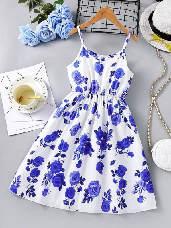 Vestido casual de verano sin mangas con diseño de flores