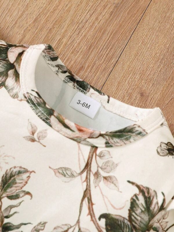 Conjunto de pelele con estampado total de manga corta retro lindo y diadema - Imagen 3