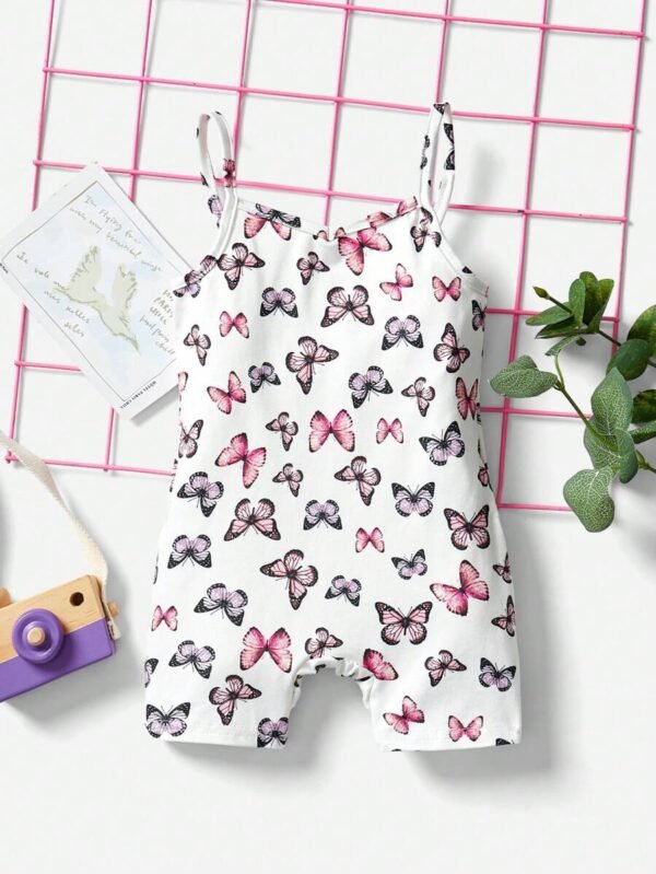 Bebé Mono de tirantes con estampado de mariposa
