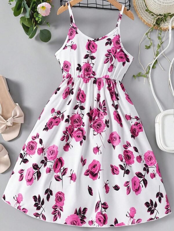 Vestido casual de verano sin mangas con diseño de flores