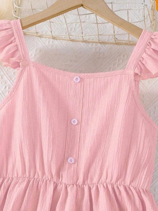 Vestido casual de línea A sin mangas con cuello cuadrado y cintura elástica - Imagen 3