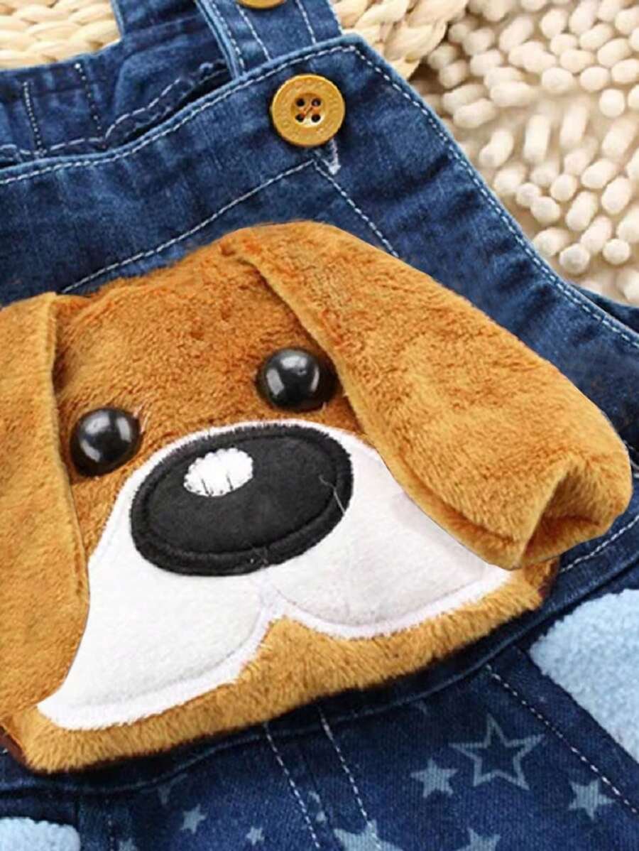 1 pieza de monos vaqueros sin manga para bebé niño con estampado de animales lindo - Imagen 3