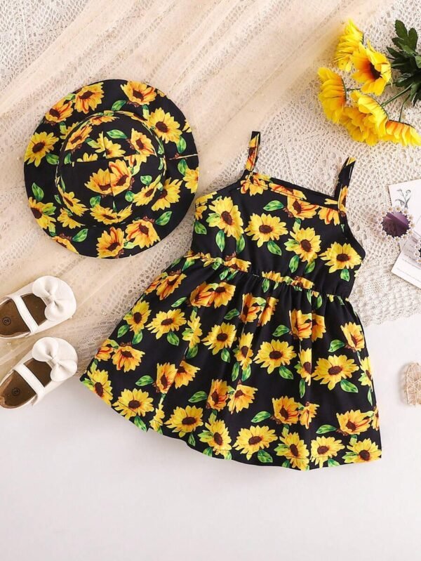 Conjunto de vestido de estilo casual + sombrero
