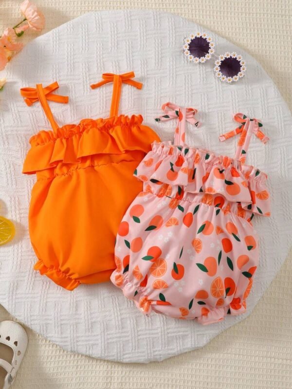 Body con diseño sólido y estampado de frutas - Imagen 2