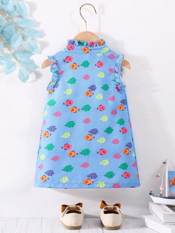 Vestido de playa sin mangas con estampado de peces coloridos para vacaciones de verano - Imagen 2