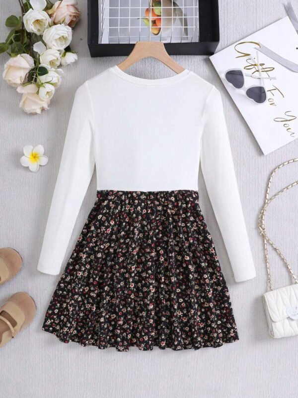 Vestido floral casual de punto con mangas largas - Imagen 2