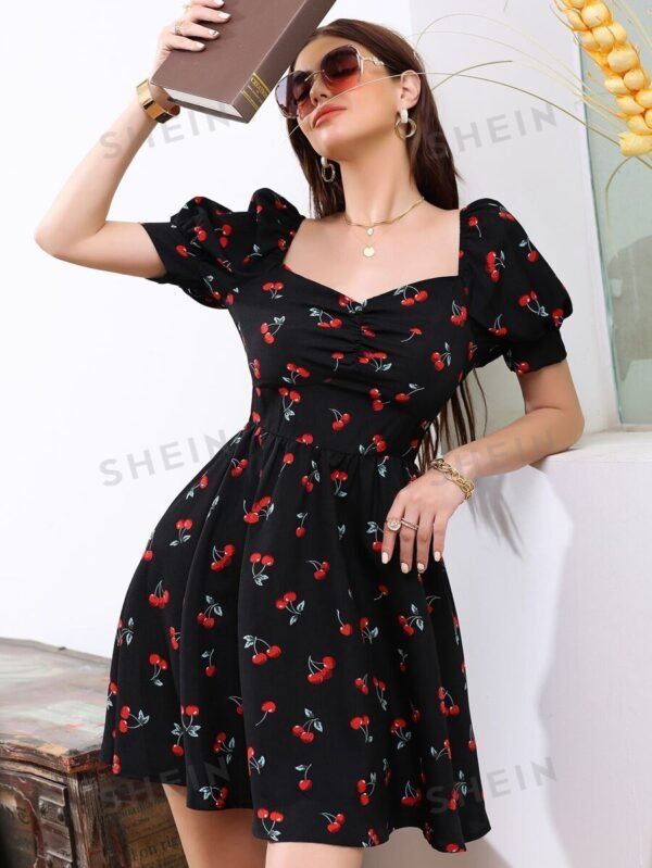 Vestido Drapeado Frutas y verduras Casual