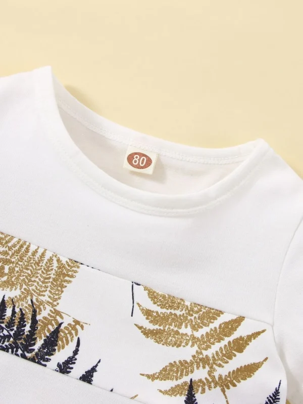 Bebé niño Shorts con camiseta con estampado tropical - Imagen 3