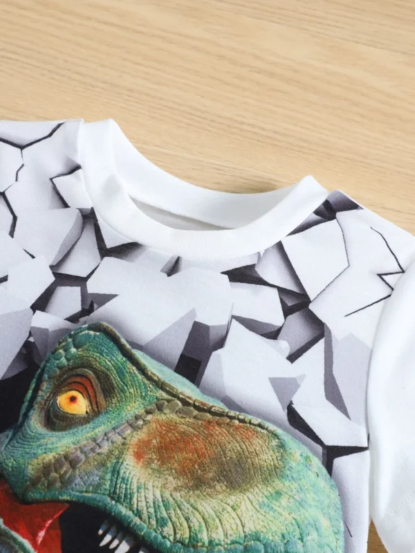 Camiseta De Dinosaurio Impresa Para Niños Pequeños - Imagen 3