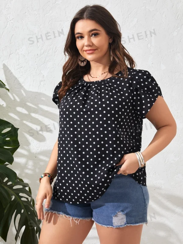 Blusa de lunares manga tulipán