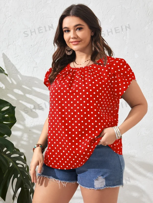 Blusa de lunares manga tulipán
