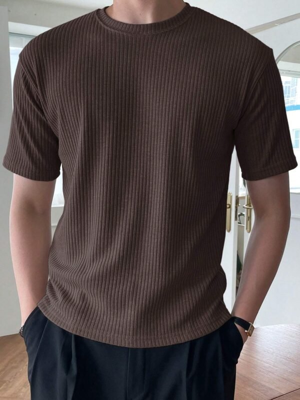 Camiseta De Punto Acanalado De Verano