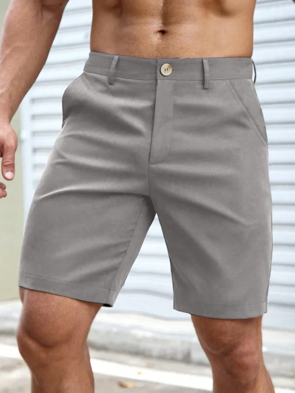 Shorts Khaki casuales de moda y de color sólido - Imagen 3