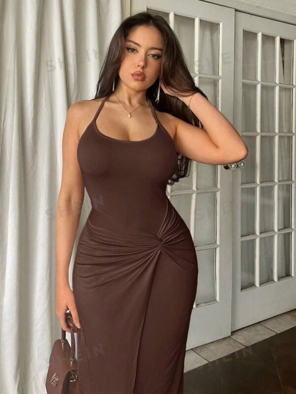 Vestido de verano largo sin mangas de diseño retorcido - Imagen 3