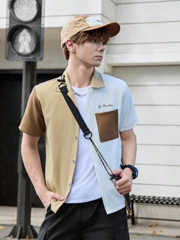 Camisa de manga corta para hombre, marca casual japonesa - Imagen 3