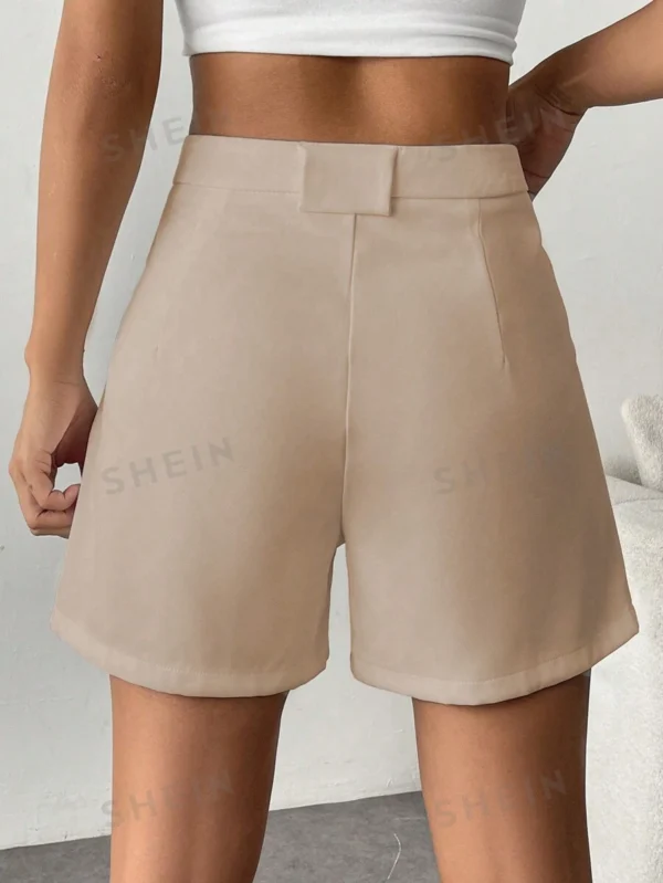 Pantalones cortos casuales sencillos con bolsillo y botones frontales - Imagen 2