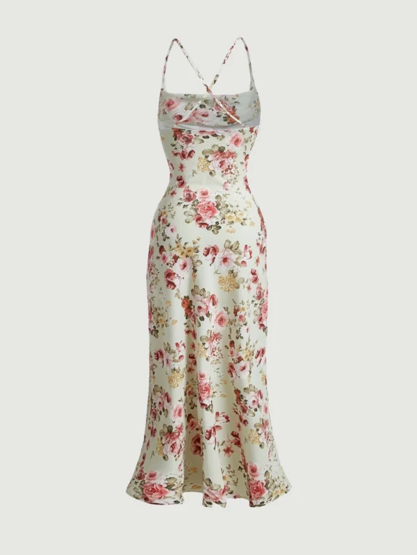Vestido de tirantes con estampado floral de espalda abierta - Imagen 3