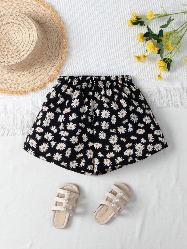 Shorts de pierna ancha y corte holgado con patrón floral