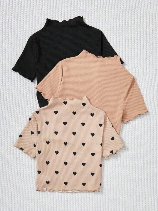 Camisetas De Manga Larga Con Cuello Alto Y Detalle De Borde - Imagen 2